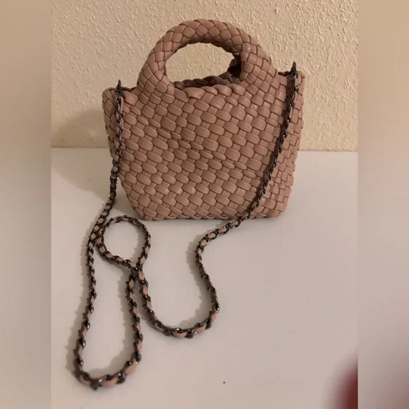 Woven Mini Tan Handbag Crossbody - Picture 1 of 5